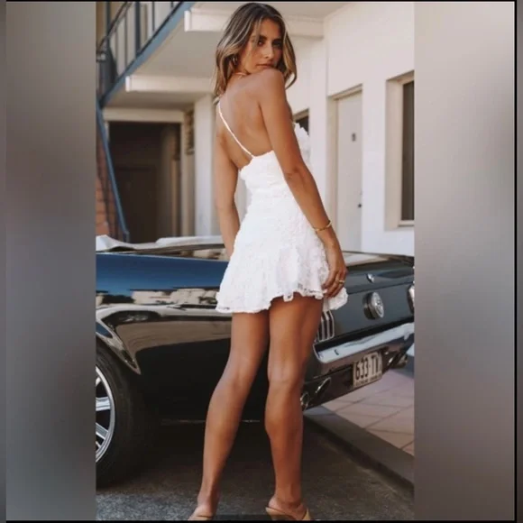 SELFIE LESLIE NWT LILAH ONE SHOULDER EMBELLISHED DRESS - Picture 4 of 9